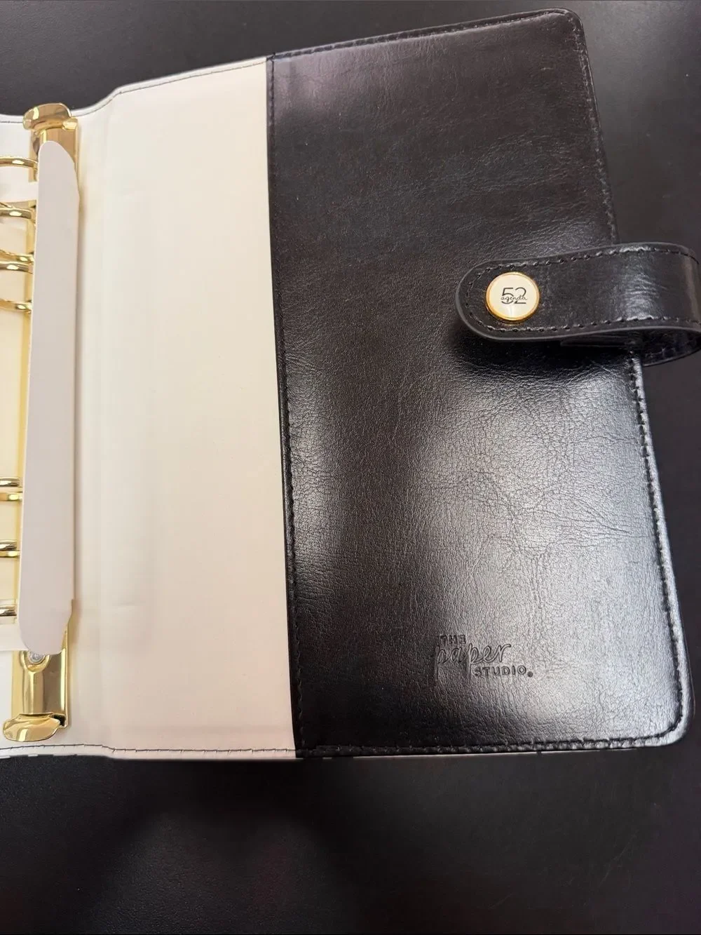 Agenda White Planner Binder with Black Bow Pattern